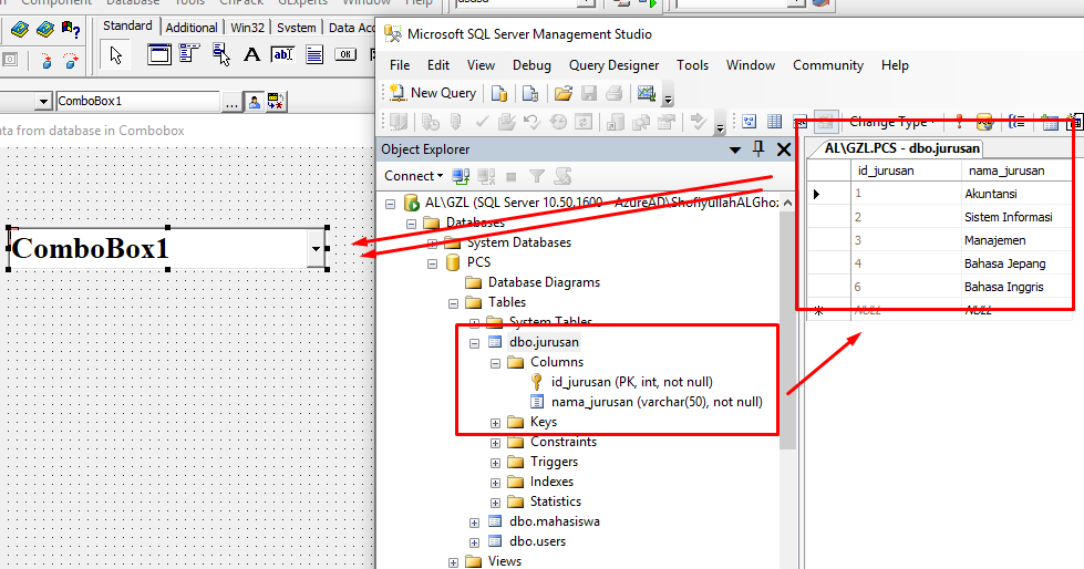 [DELPHI 7] Menampilkan data dari database ke Combobox AL Gzl