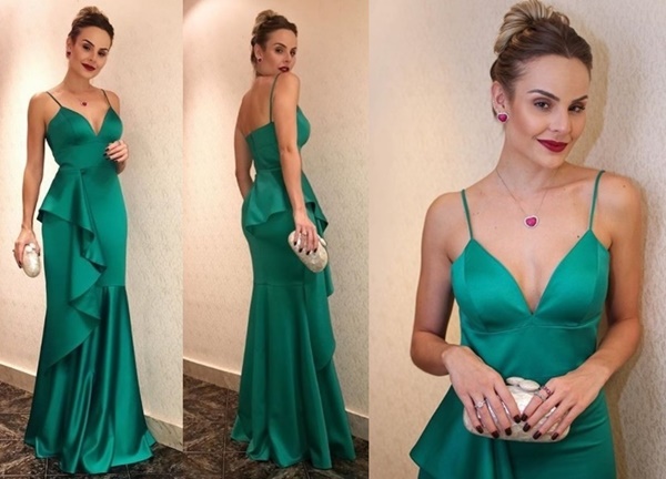 vestido para madrinha na cor verde
