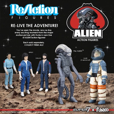 Super7 x Funko Alien ReAction Retro Kenner Action Figure 5 Piece Set - Alien Xenomorph “Big Chap”, Ripley, Ash, Dallas, and Kane in Spacesuit 3.75” Action Figures