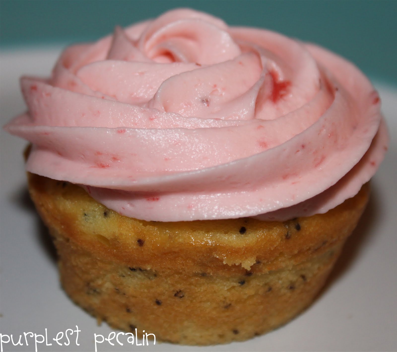 Purplest Pecalin: Lemon Poppyseed Cupcakes with Strawberry Buttercream ...