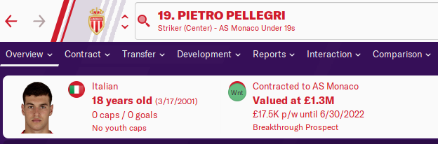 FM20 Wonderkid Analysis - Pietro Pellegri FM20 Wonderkid Analysis - Pietro Pellegri