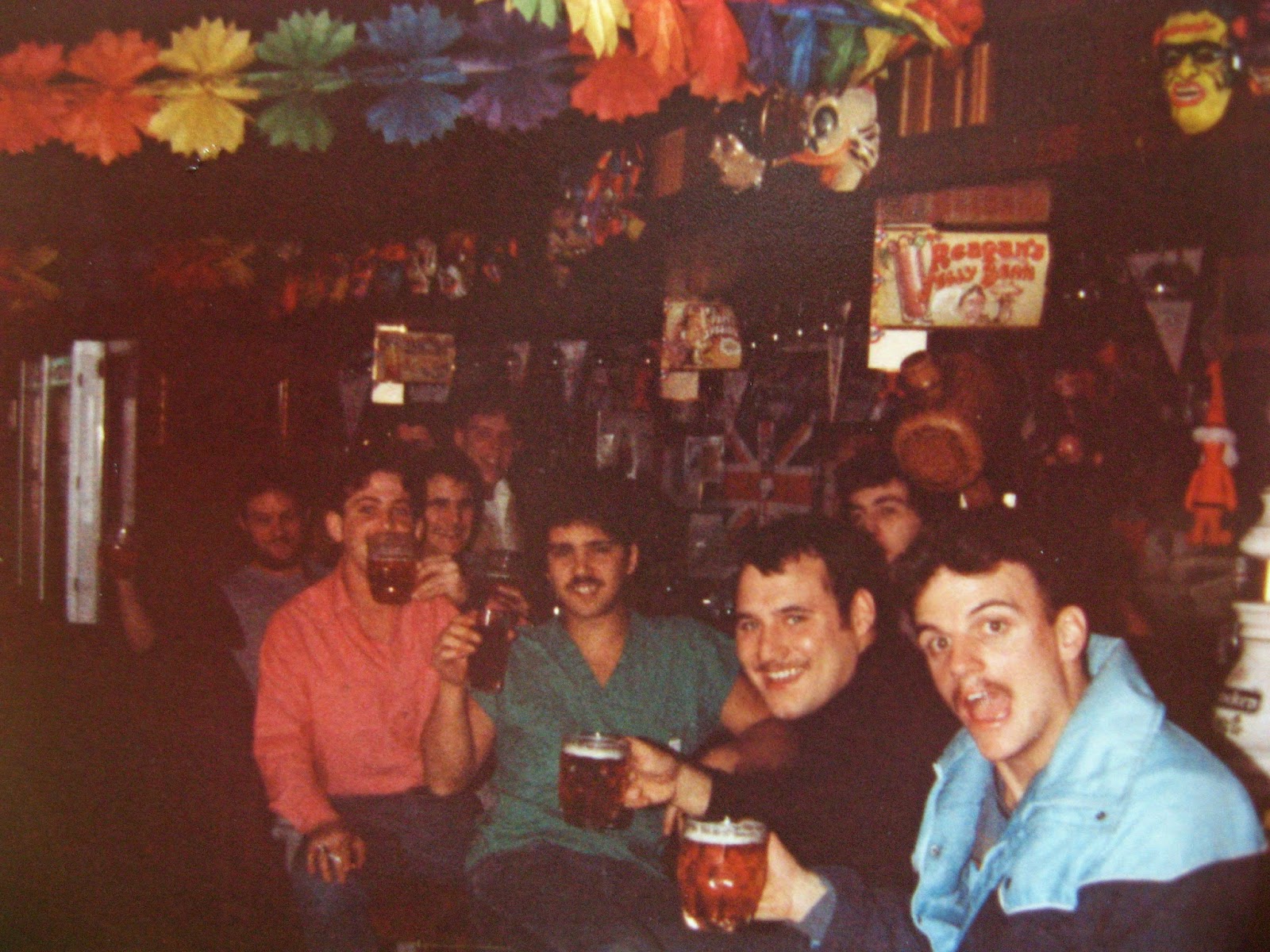 Aaaahhhh... the first drink!! February 1983 Palma, Spain