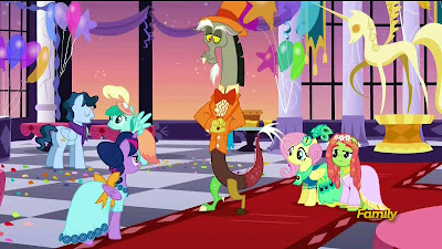The ponies and Discord at the Grand Galloping Gala