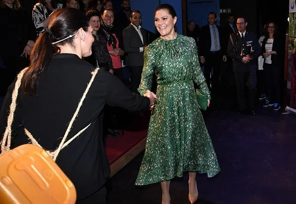 Crown Princess Victoria wore H&M dress from H&M Conscious Exclusive Collection 2018.