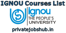 IGNOU Courses List IGNOU Courses List