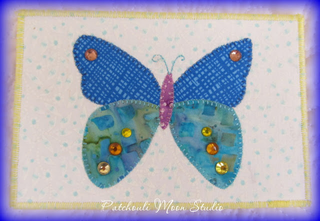 Patchouli Moon Studio~ Fabric Postcards 2018 Wish Upon a Card Challenge