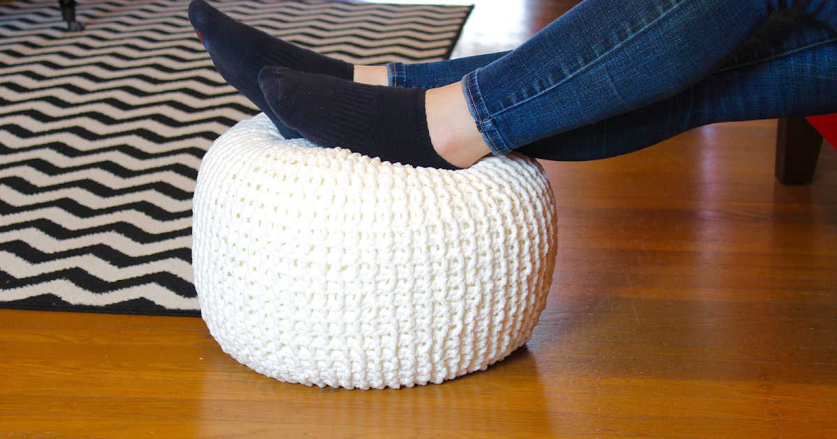 Knitted Floor Pouf - The Surznick Common Room