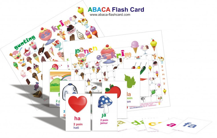 Best Seller Abaca Flash Card seri 1 dengan game panen es krim