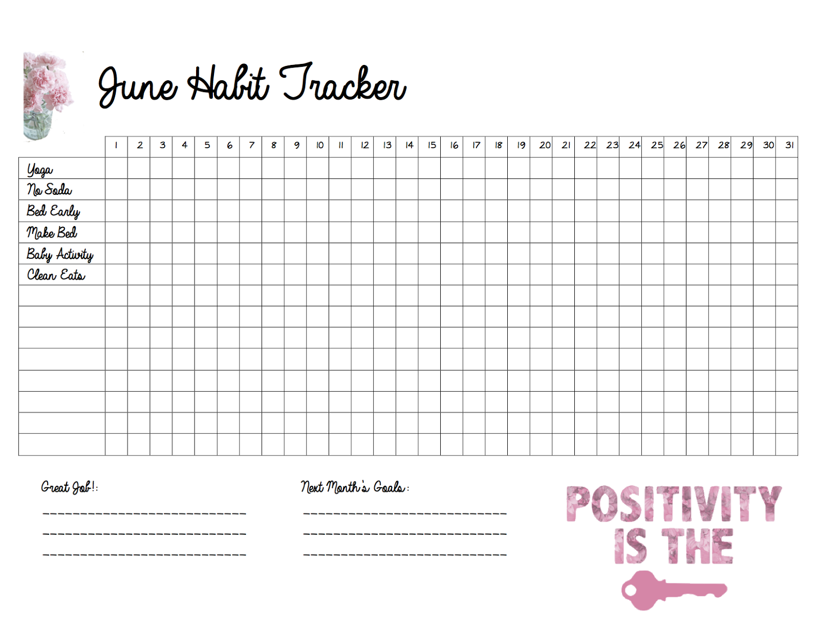 Malena Haas FREE Habit Tracker Insert For Planner