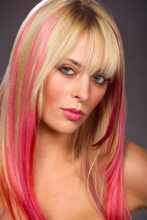 Hair and Tattoos Bleach blonde hair with red underneath