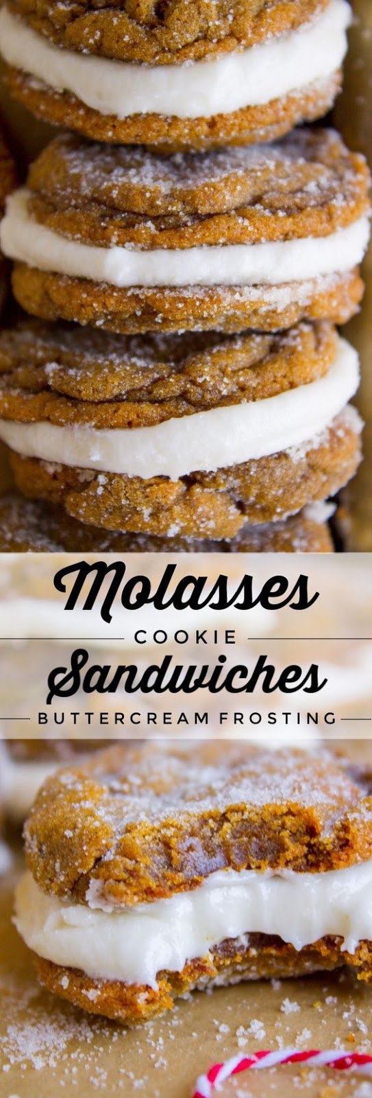 Ginger Molasses Sandwich Cookies with Buttercream Frosting healthy