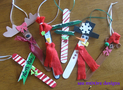 Hot Flash'n Craft'n: Christmas Bear Craft Stick Ornament