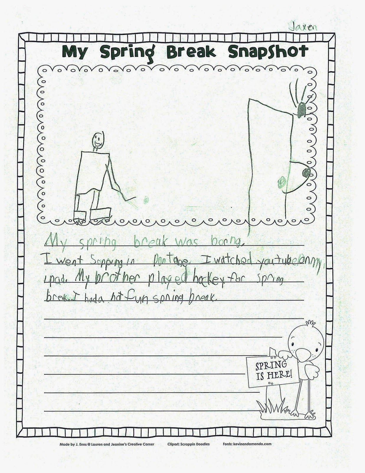 The Passionate Educator a blog by Mrs. Obach Spring Break Snapshot!