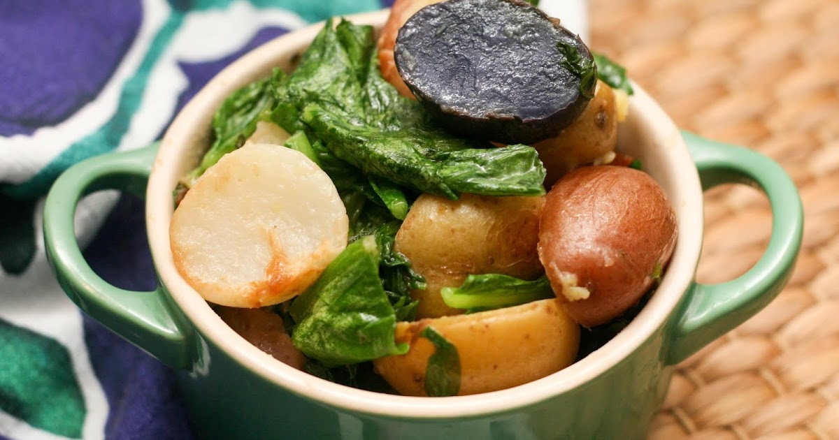 Sautéed Hakurei Turnips with their Greens and Potatoes Coconut & Lime