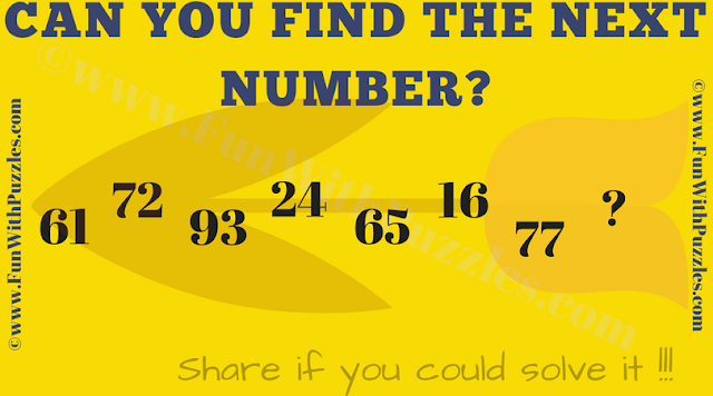 Can You Find the Next Number? 61 72 93 24 65 16 77 ?