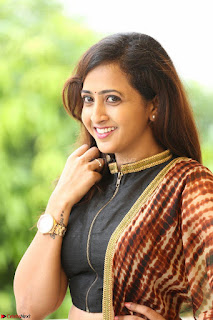 Lasya looks super cute in black choli Saree at Raja Meru Keka Press Meet ~  Exclusive