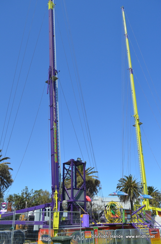 The SlingshotReverse Bungee jumping in St Kilda beach, Melbourne
