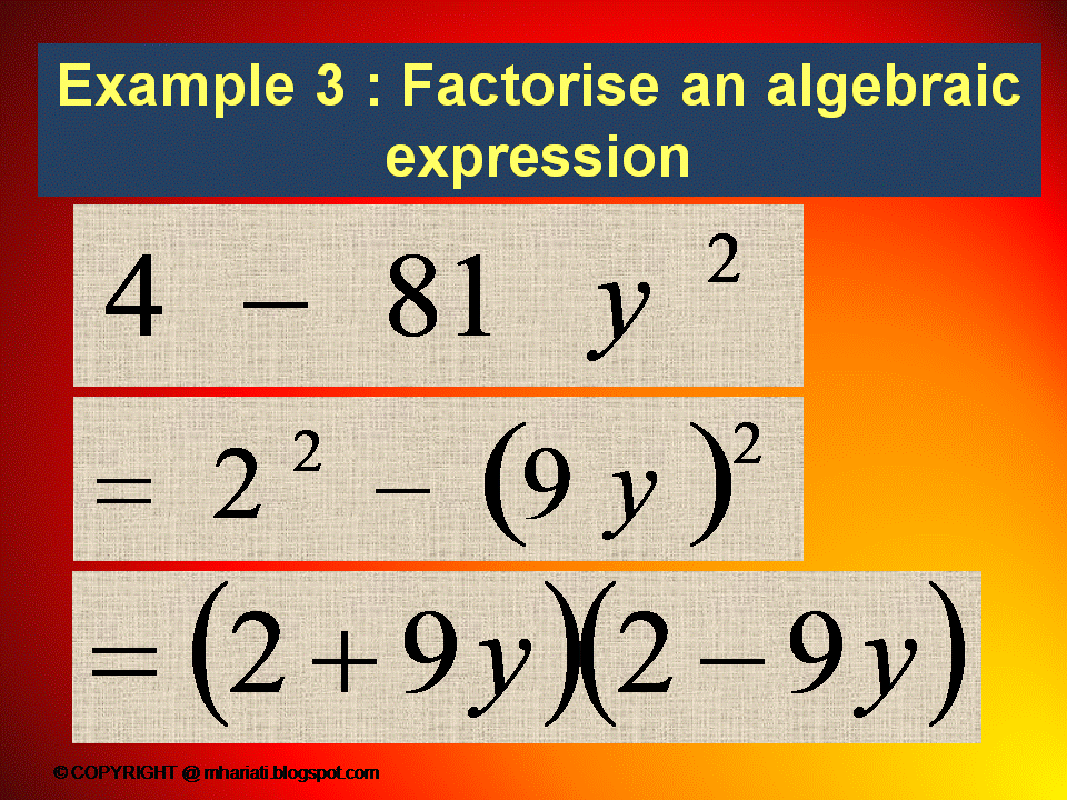 TIP BELAJAR MATEMATIK (TIPS FOR LEARNING MATHEMATICS) FACTORIZATION