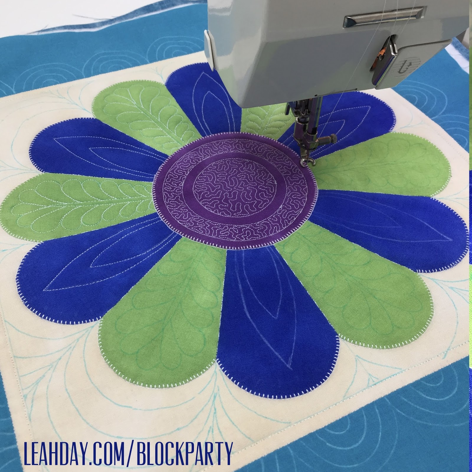 The Free Motion Quilting Project How to Quilt a Daisy Dresden Plate Block