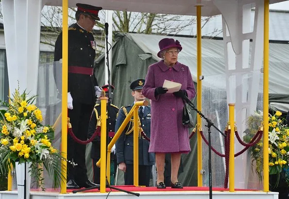 Queen Elizabeth presented leeks to the Royal Welsh to mark St David's Day at Lucknow Barracks in Tidworth