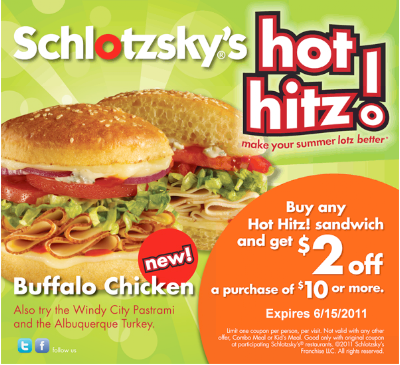 Fun Cheap or Free Coupons &amp; Deals: Schlotzsky's coupon, $2 off!