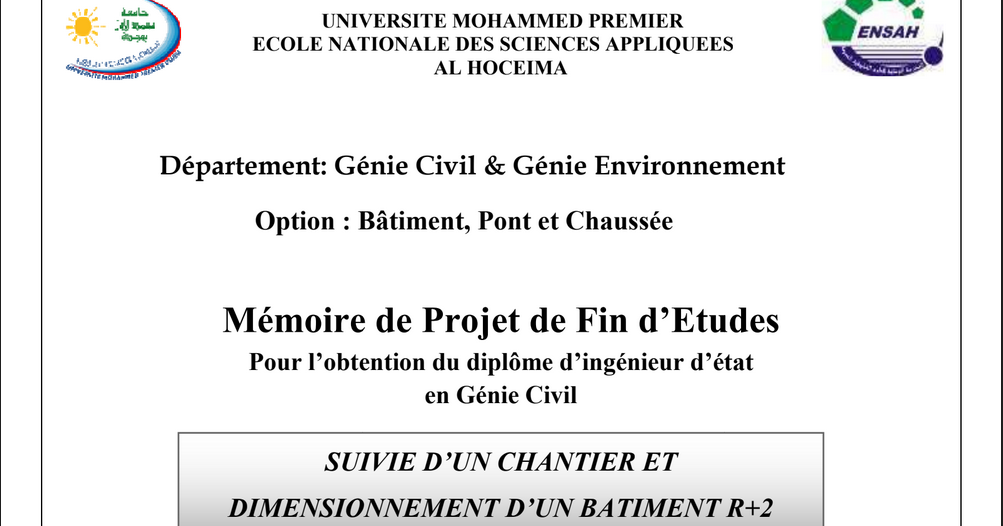 Exemples de rapport de stage (Génie civil) ~ Ana Mohandis