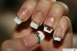 nail christmas french gel designs manicure holiday holly