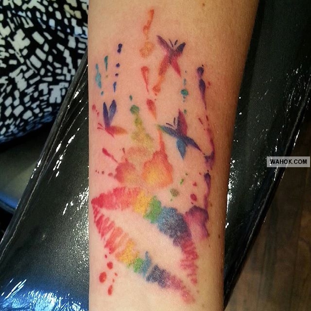 Gambar Tato Tema Pelangi Jenis Water Color, Geometris, Old Shool Terbaik tato 3D keren di punggung, gambar tato di dada, tato keren di kaki, macam macam tato terbaik di dunia, gambar tato tribal