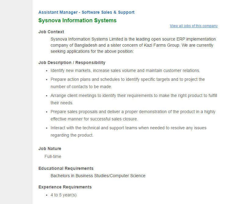 software sales manager job description