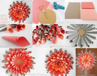 Double Color Papers Are Turned Into Simple Cone Shape And Pasted In The Round Cardboard Paper Which Gave A Beautiful Art Double Color Papers Are Turned Into Simple Cone Shape And Pasted In The Round Cardboard Paper Which Gave A Beautiful Art
