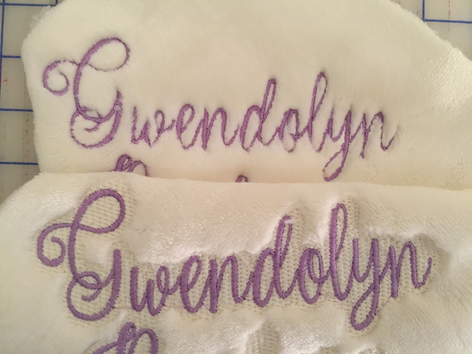 With Glittering Eyes Embroidery Samples on High Pile Fabrics