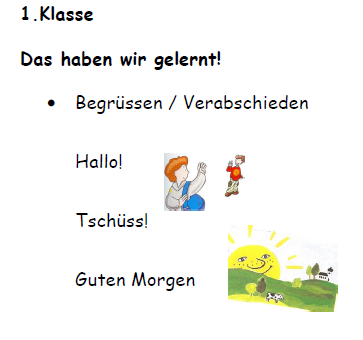 1. Sınıflar 2012-2013 İSTEK Özel Barış İlkokulu: 1.Dönem Almanca