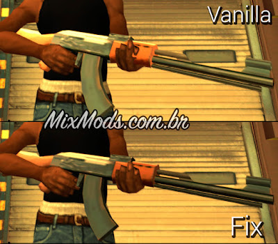 corrigir posição da mão armas gta sa