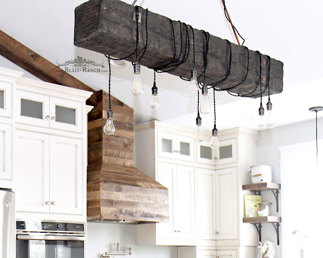 Kitchen Cabinets, Hanging Beam Light, Bliss-Ranch.com
