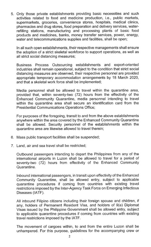 complete guidelines of the Luzon Enhanced Community Quarantine
