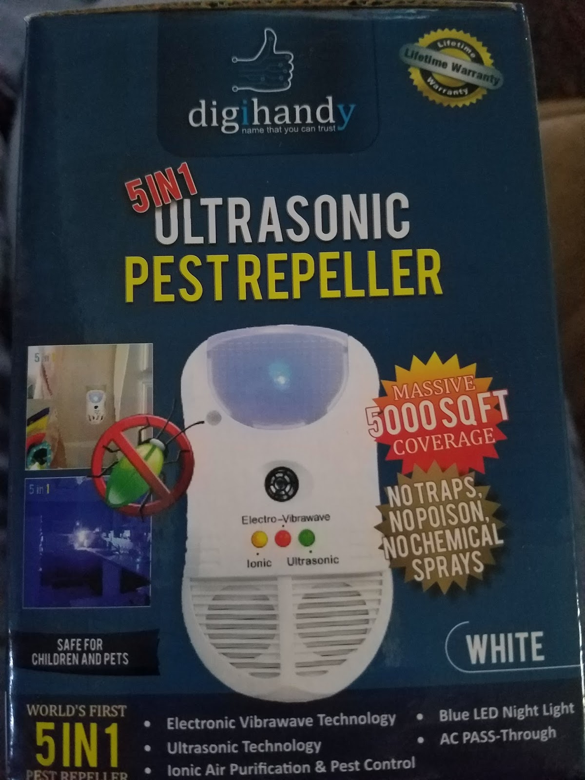 Jackie's Product Reviews 5000 sqft 5 in 1 Pest Repellent