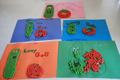 macaroni art Bob Larry Veggie Tales