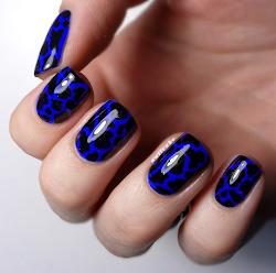 nail cow nails splodges designs polish funky cake electric purple nailart prints random navy