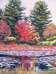 reflections autumn woodland nowak richard painting oil water paintings fine tree watercolor