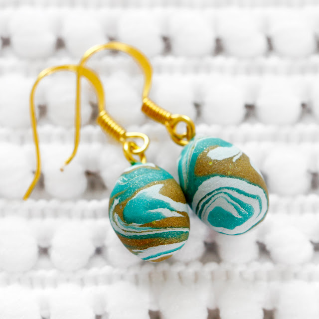 Creativity Unmasked DIY Polymer Clay Marbled Clay Earrings