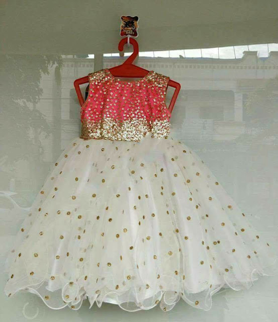 White Sequins Frock - Indian Dresses