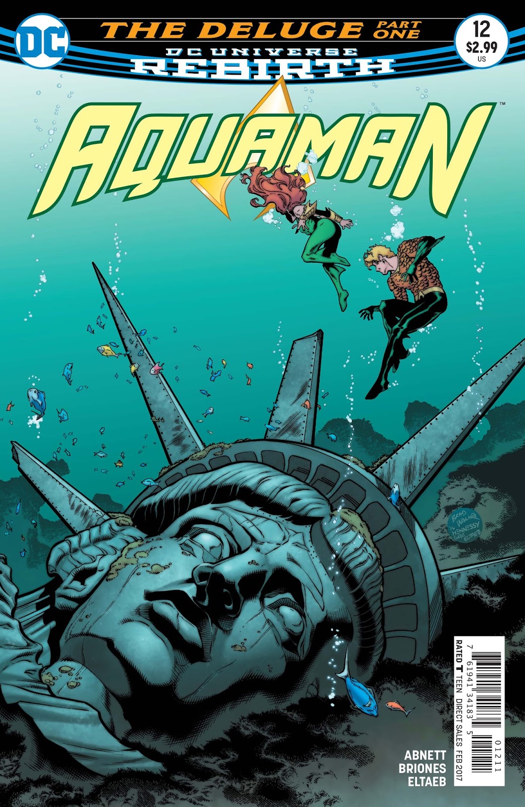 DC COMICS/2016 AQUAMAN #12 BRAD WALKER REBIRTH COVER & ART 