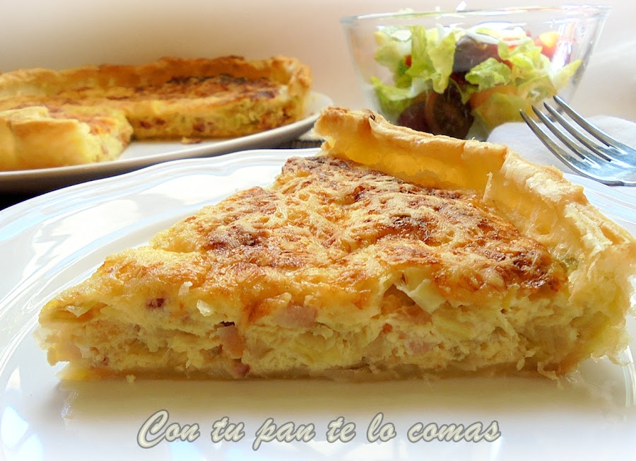 Quiche de puerros y bacon