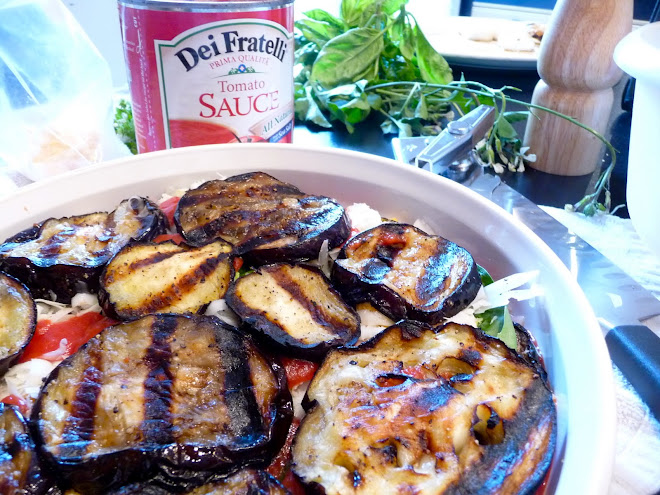 Grilled Eggplant is Layered Up for an Eggplant Gratin with Fresh Basil and 4 Cheeses