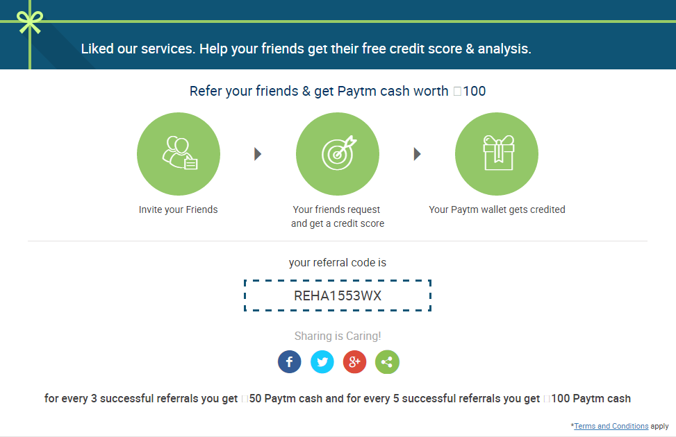 CreditMantri Refer Friends and Earn Unlimited Paytm Cash