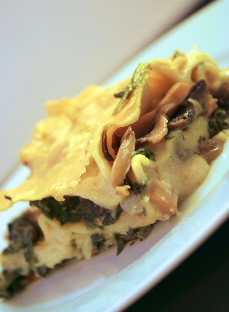 Λαζάνια με μανιτάρια και σέσκουλα, Lasagna with mushrooms and chard