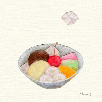 Akane Shimizu Illustration イラストおやつ あんみつ