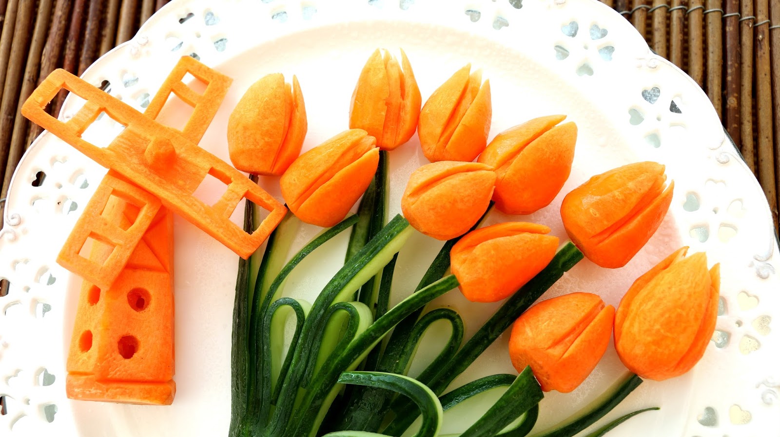 Josephine's Recipes How To Make Carrot Tulips Flower & Windmills