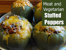 vegetarian and meat stuffed peppers 