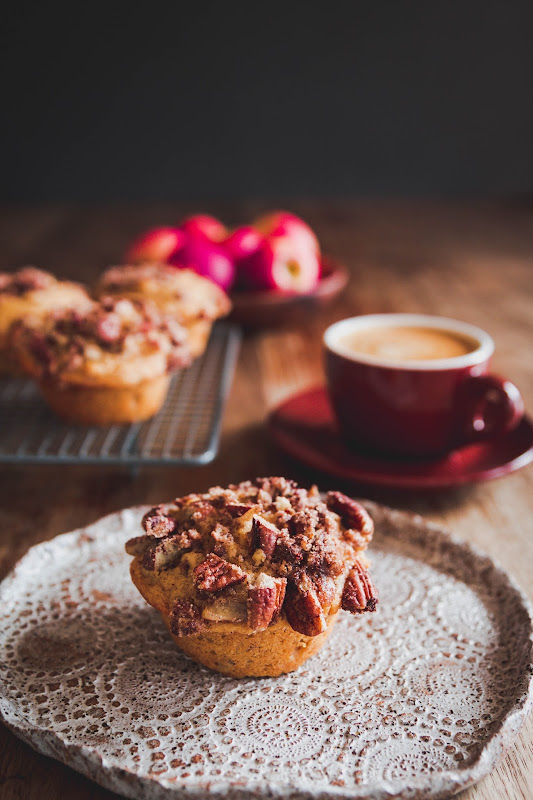 Milk and Honey Apple Butter, Cinnamon, Pecan Muffins